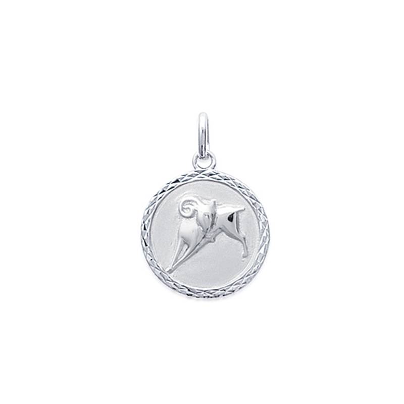 Pendentif Médaille Signe Zodiaque BÉLIER Argent Massif 925/1000