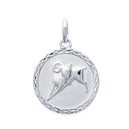 Pendentif Médaille Signe Zodiaque BÉLIER Argent Massif 925/1000