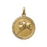 Pendentif Médaille Signe Du Zodiaque "Bélier" En Plaqué Or 18 Carats 750/000