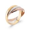 Bague 3 Anneaux Tricolore Plaqué or Rose&Jaune et Argent 925 T48 à 70