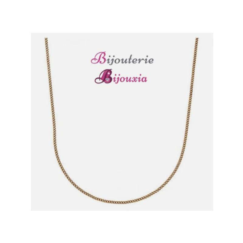 Chaîne maille gourmette 40cm x 1,40mm Plaqué Or 18 carats 750/000