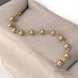 Bracelet Boules 8MM Plaqué Or 18 CARATS 750/1000