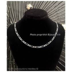 Chaîne Maille Figaro 4MM X 55 CM Argent Massif 925/1000 Poinçonné Bijoux