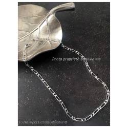 Chaîne Maille Figaro 4MM X 50 CM Argent Massif 925/1000 Poinçonné Bijoux