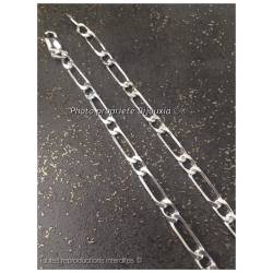 Chaîne Maille Figaro 4MM X 50 CM Argent Massif 925/1000 Poinçonné Bijoux