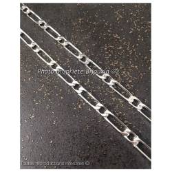 Chaîne Maille Figaro 4MM X 50 CM Argent Massif 925/1000 Poinçonné Bijoux