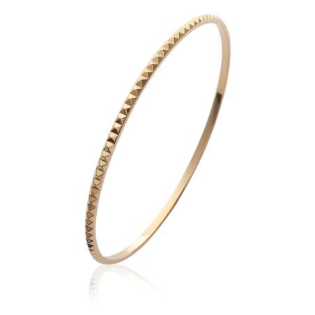 Bracelet jonc Diamètre 66MM Motifs Striés en plaqué or 18 carats 750/000