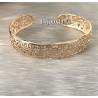 Bracelet Jonc OUVERT Arabesques Plaqué Or 18 Carats 750/1000