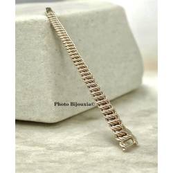 Bracelet 19CM Maille Gourmette Américaine Plaqué Or 18 Carats