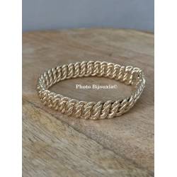 Bracelet 19CM Maille Gourmette Américaine Plaqué Or 18 Carats