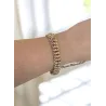Bracelet Large 21CM Maille Gourmette Américaine Plaqué Or 18 Carats