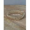 Bracelet Large 21CM Maille Gourmette Américaine Plaqué Or 18 Carats