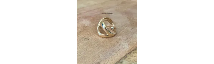 Bague Croisée Ruban En Plaqué or 18 CARATS 750 Millièmes Tailles 50 à 58