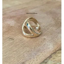Bague Croisée Ruban En Plaqué or 18 CARATS 750 Millièmes Tailles 50 à 58