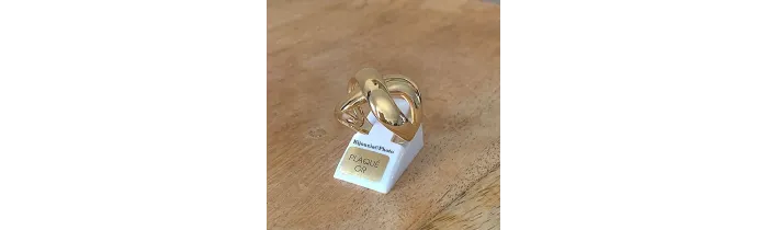 Bague Croisée Ruban En Plaqué or 18 CARATS 750 Millièmes Tailles 50 à 58