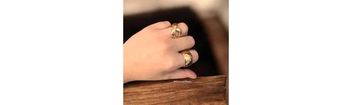 Bague Croisée Ruban En Plaqué or 18 CARATS 750 Millièmes Tailles 50 à 58