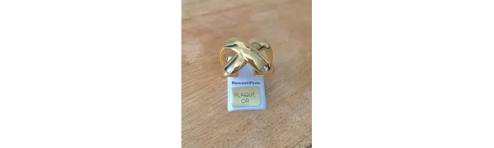 Bague Croisée Ruban En Plaqué or 18 CARATS 750 Millièmes Tailles 50 à 58