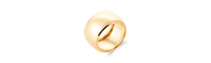 Grosse Bague Cylindre En Plaqué Or 18 Carats 750/000 Tailles CHOIX T50 à 60