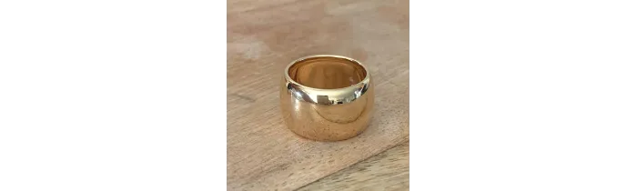Grosse Bague Cylindre En Plaqué Or 18 Carats 750/000 Tailles CHOIX T50 à 60