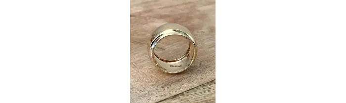 Grosse Bague Cylindre En Plaqué Or 18 Carats 750/000 Tailles CHOIX T50 à 60