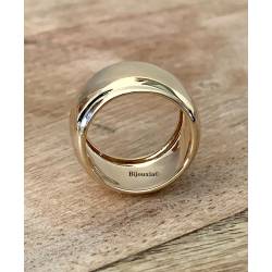 Grosse Bague Cylindre En Plaqué Or 18 Carats 750/000 Tailles CHOIX T50 à 60
