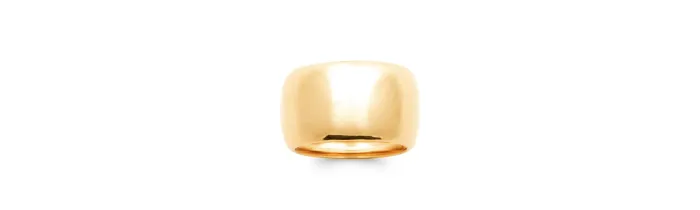 Grosse Bague Cylindre En Plaqué Or 18 Carats 750/000 Tailles CHOIX T50 à 60