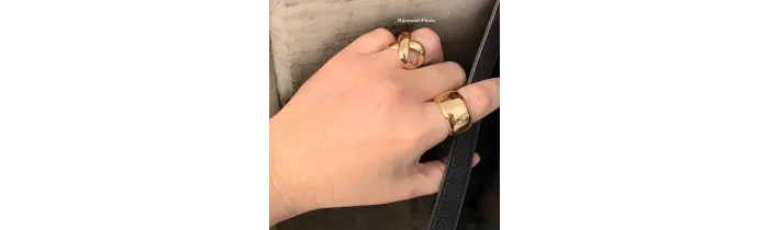 Grosse Bague Cylindre En Plaqué Or 18 Carats 750/000 Tailles CHOIX T50 à 60