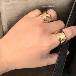 Grosse Bague Cylindre En Plaqué Or 18 Carats 750/000 Tailles CHOIX T50 à 60