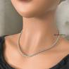 Collier Maille Corde Robuste Argent Massif 925/1000 Rhodié