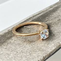 Bague Solitaire Plaqué Or...