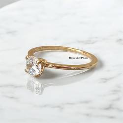 Bague Solitaire Plaqué Or 18 CARATS 750/000 Tailles 50 à 64