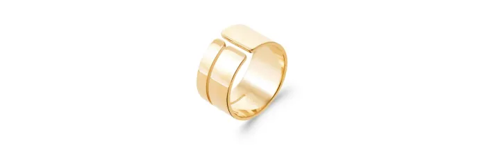 Bague Cylindre - Ouverte En Plaqué Or 18 Carats 750/000 Tailles CHOIX T50 à 60