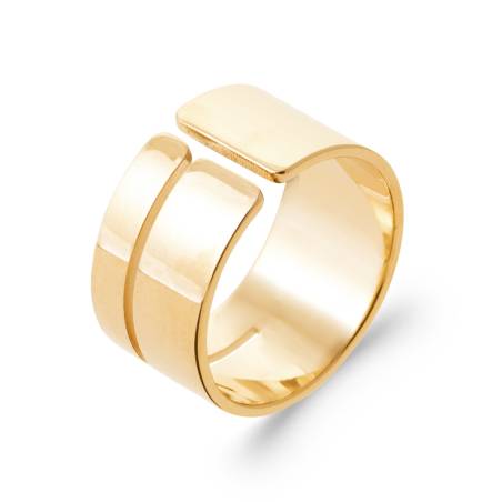 Bague Cylindre - Ouverte En Plaqué Or 18 Carats 750/000 Tailles CHOIX T50 à 60