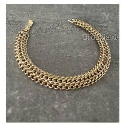 Bracelet Maille Américaine 20CM Plaqué Or 18 Carats NEUF