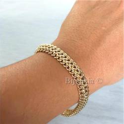 Bracelet Maille Américaine 20CM Plaqué Or 18 Carats NEUF
