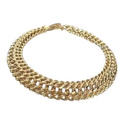 Bracelet Maille Américaine 20CM Plaqué Or 18 Carats NEUF