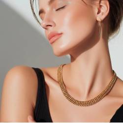 Collier Maille américaine 50CM Plaqué Or 18 carats 750/000