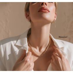 Collier Maille Palmier Plaqué Or 18 carats 45CM X 5MM Bijoux Femme