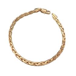 Bracelet 20cm X 3,5MM Maille Palmier En Plaqué Or 18 carats