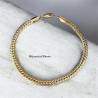 Bracelet Maille Anglaise 20cm X 5mm En Plaqué Or 18 carats Bijou NEUF
