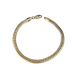 Bracelet Maille Anglaise 20cm X 5mm En Plaqué Or 18 carats Bijou NEUF