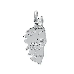 Pendentif Carte CORSE En Argent Massif 925/000