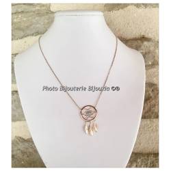Collier chaîne de cou Attrape Rêve Pierre Turquoise Plaqué or 18CARATS