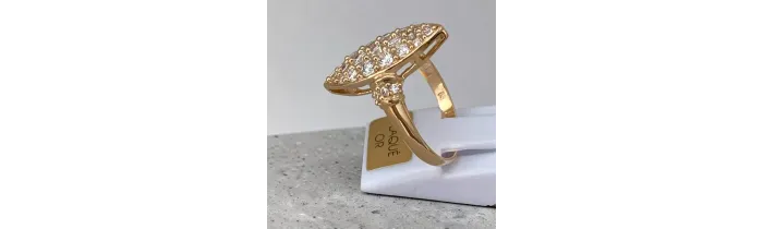 Bague MARQUISE ZIRCONIUM Plaqué or 18 CARATS Tailles 48 à 64
