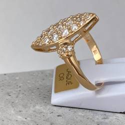 Bague MARQUISE ZIRCONIUM Plaqué or 18 CARATS Tailles 48 à 64