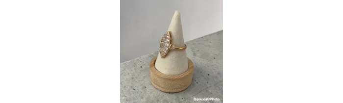 Bague MARQUISE ZIRCONIUM Plaqué or 18 CARATS Tailles 48 à 64