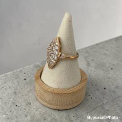 Bague MARQUISE ZIRCONIUM Plaqué or 18 CARATS Tailles 48 à 64
