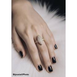 Bague MARQUISE ZIRCONIUM Plaqué or 18 CARATS Tailles 48 à 64