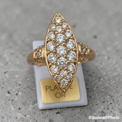 Bague MARQUISE ZIRCONIUM Plaqué or 18 CARATS Tailles 48 à 64
