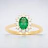 Bague Marquise Émeraude Plaqué Or 18 Carats 5 Microns Bijoux Tailles 50 à 60